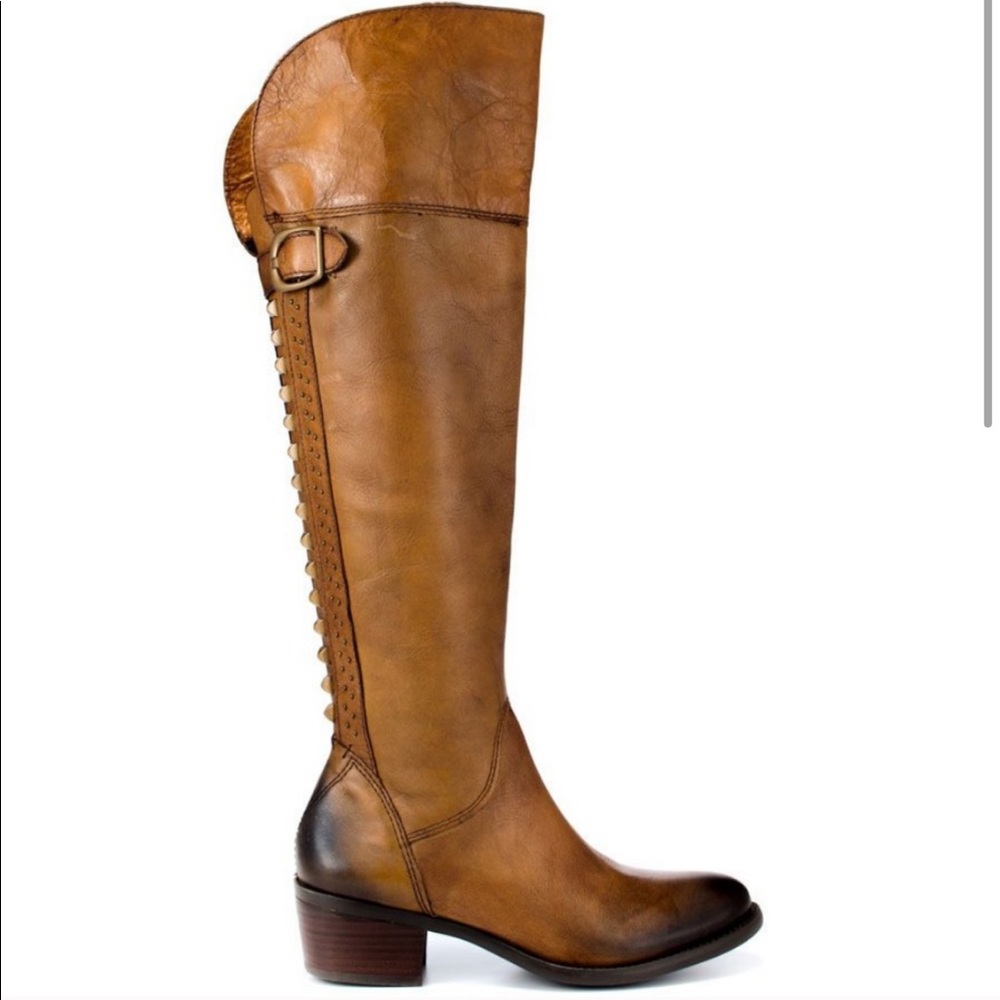 Vince Camuto Bollo Studded Distressed Riding Boots